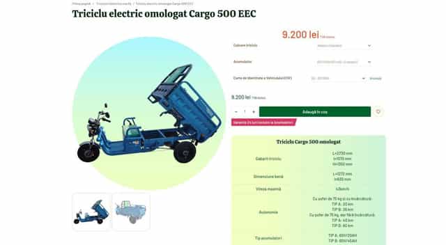 Triciclu electric Cargo 500 EEC