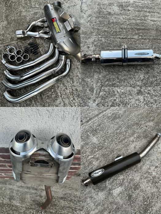 Toba evacuare GSXR carbon, FZ6 Stock originala si Leo Vince sv650