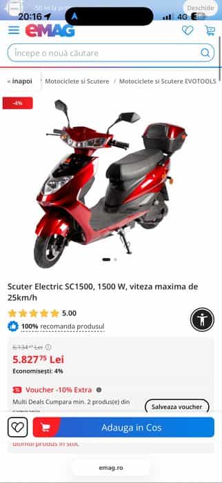 Scuter electric 2500 km rulati