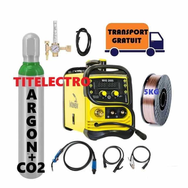 MIG 200i INTENSIV Aparat sudura  + tub 8L plin corgon + ceas + sarma