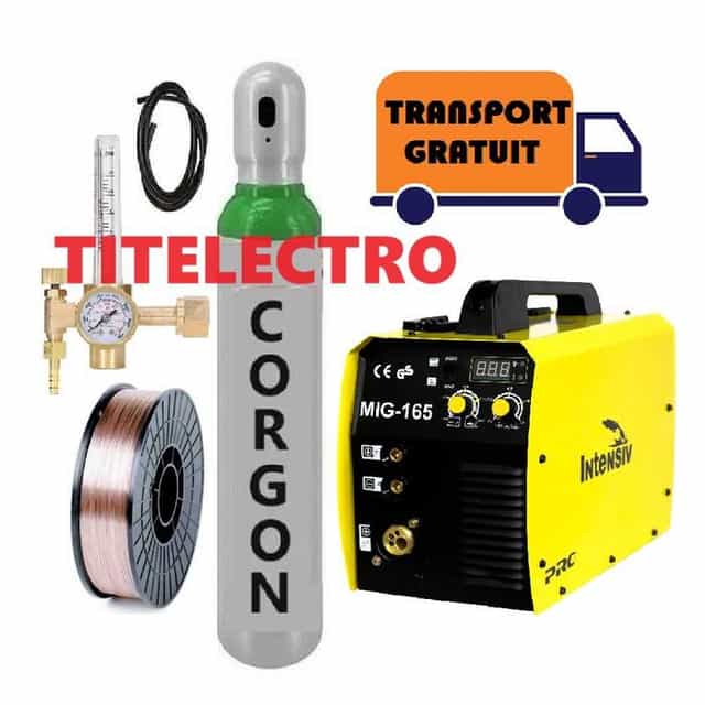Aparat sudura MIG 165 + tub 8L PLIN corgon + reductor cu bila + sarma