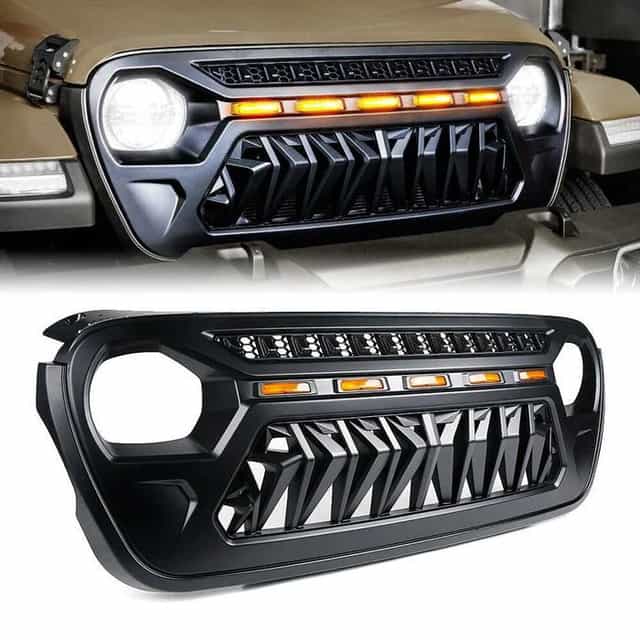 Grila fata centrala Jeep Wrangler JL 2018+ cu Lumini de zi LED