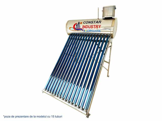 Panou solar nepresurizat inox, 115-336 litri, 10-30 tuburi, 2-6 pers