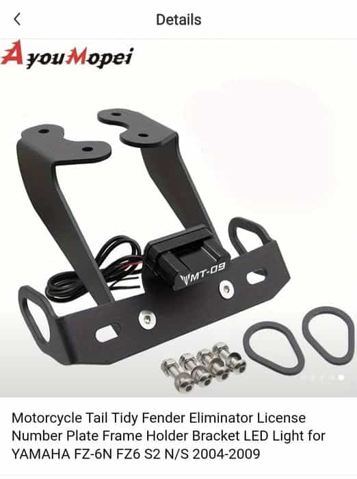 Suport Moto numar inmatriculare Yamaha MT-09