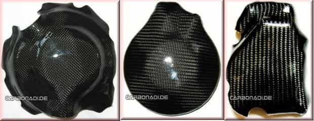Yamaha R6 1999-2002 set 3 piese protectii motor carbon kevlar