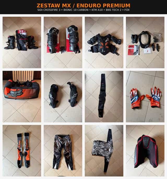 Zestaw premium motocross enduro strój ciuchy SIDI ALPINESTARS FOX KTM