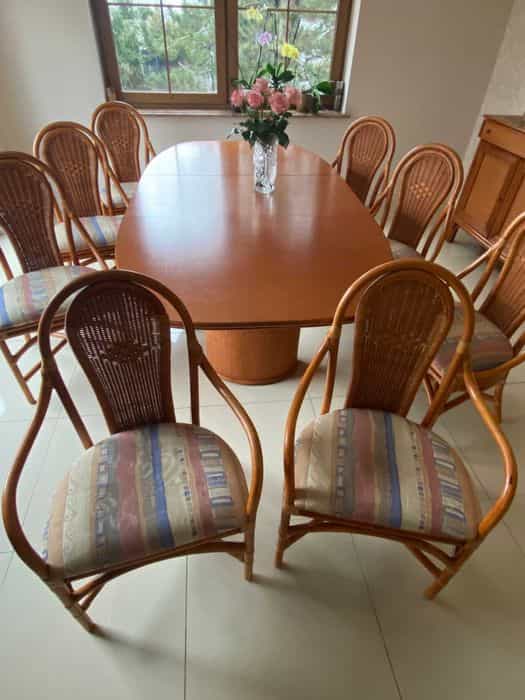 Unikatowy zestaw pięknych, klasycznych mebli ratanowych