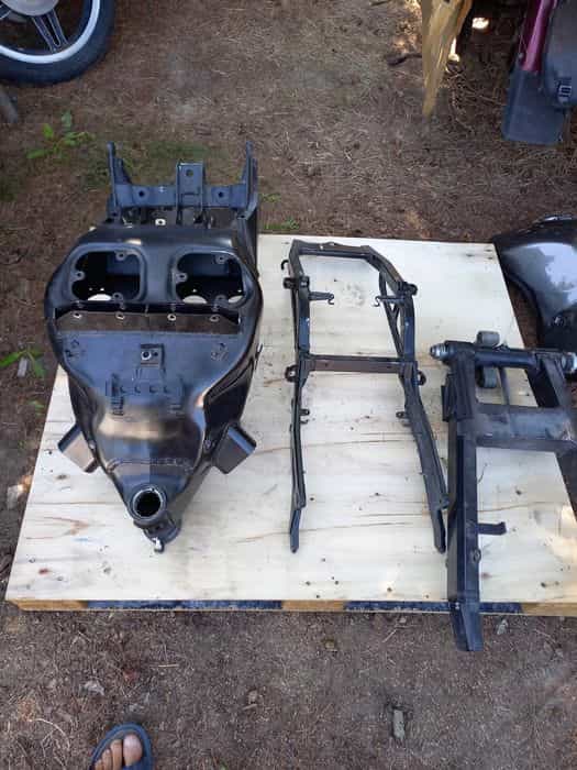 Kawasaki zx12r  rama z dokumentami stelaż zaciski set dźwignia zaciski