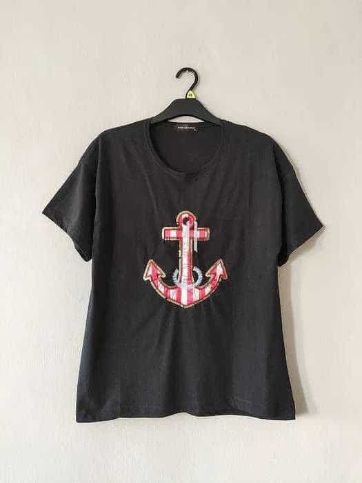 Koszulka czarna z kotwicą