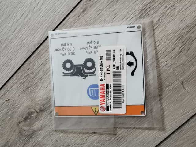 Yamaha grizzly 700 tabliczka ostrzegawcza grizzly 550