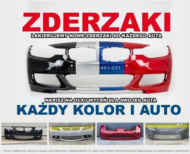 Nowe ZDERZAKI - dowolny KOLOR i każda MARKA - WYSOKA jakość - WYSYŁKA