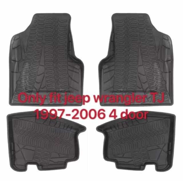 gumowe dywaniki samochodowe jeep wrangler tj 97-06, 4 drzwi