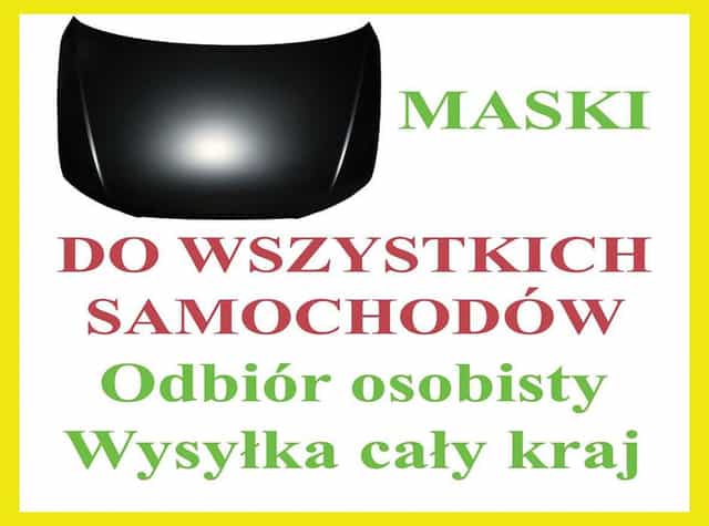 Maski samochodowe w kolorze nadwozia, wszystkie marki PROMOCJA