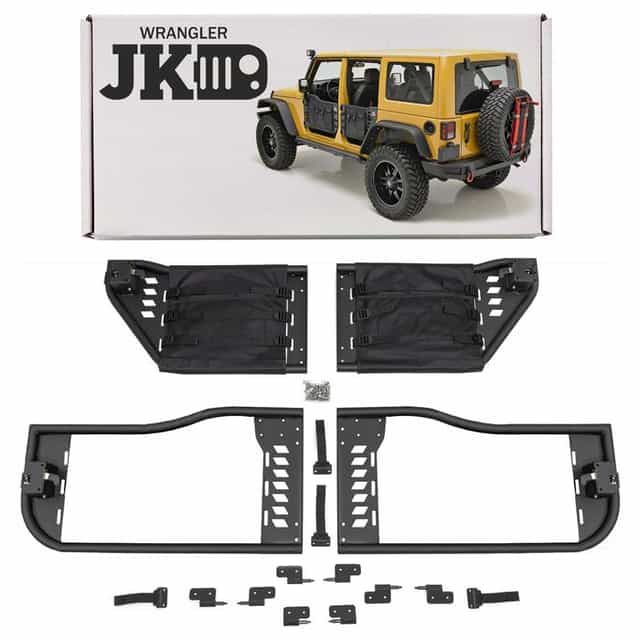 jeep wrangler jk 2007-2018 4d drzwi rurowe z sakwami na tylnych drzwiach