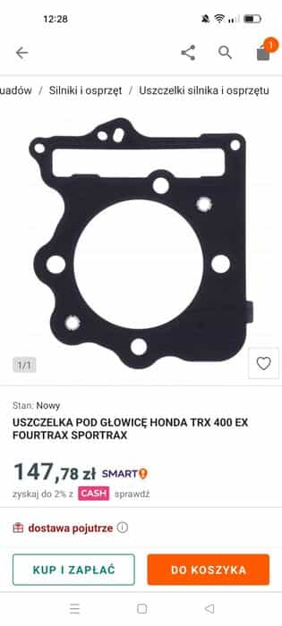 Nowa Uszczelka pod głowicą honda TRX 400