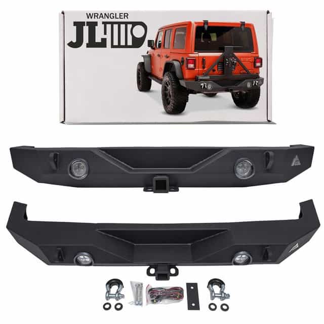 zderzak tylny szeroki paramount ze światlami led 12w jeep wrangler jl 2018+