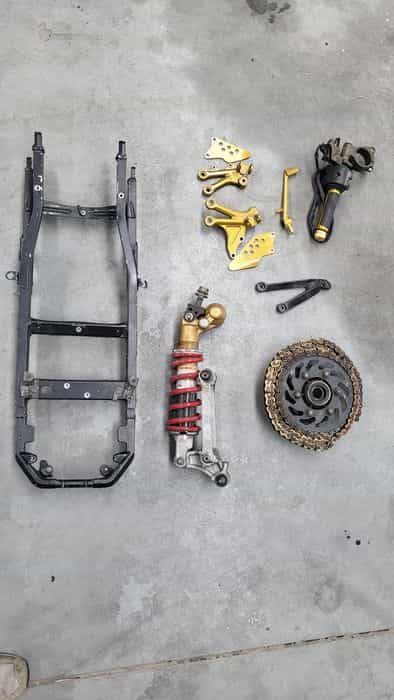 Kawasaki zx10 04-05 set stelaz amortyzator naped kierownica dzwignia