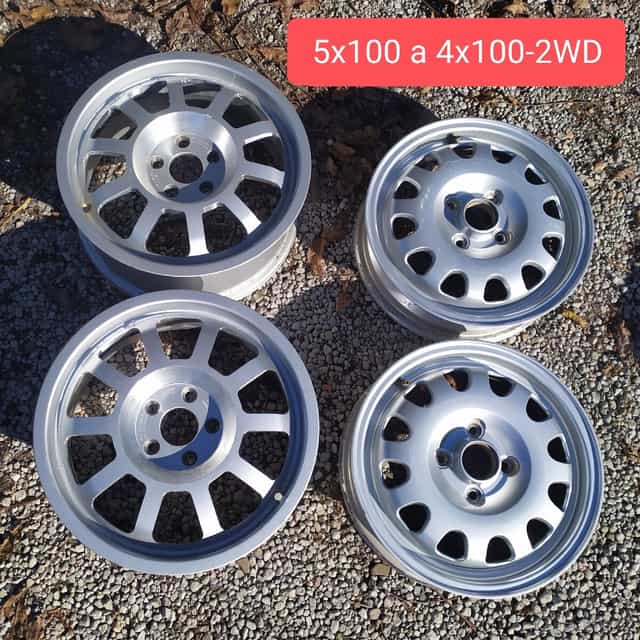 R15 5kg 5x112 a 5x100 5kg od dvou kusů s 4x100 na 2wd buggy