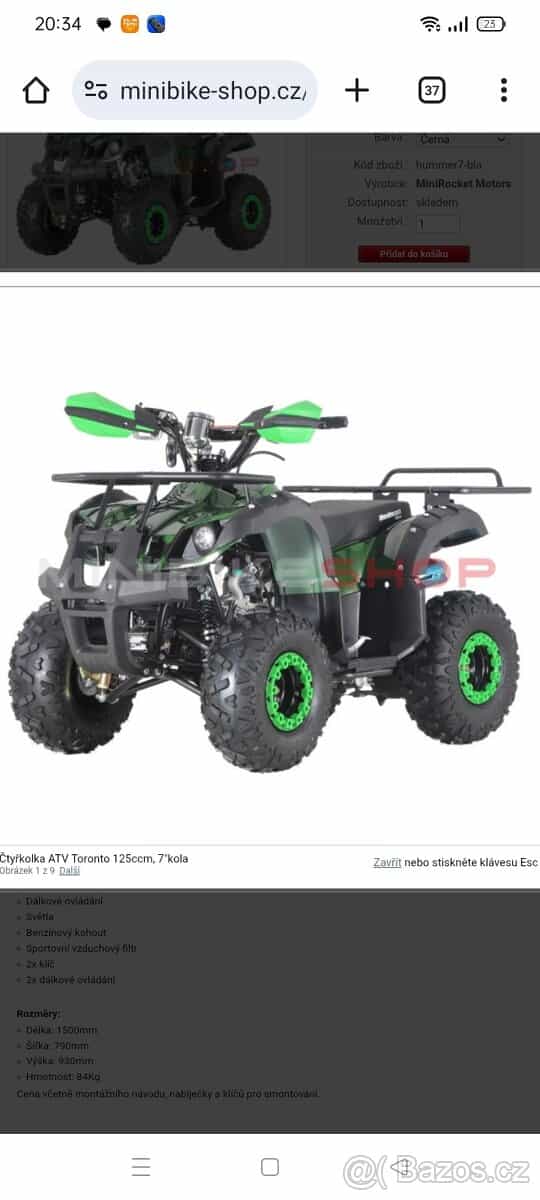 Prodám nebo vyměním za pitbike čtyřkolku 125