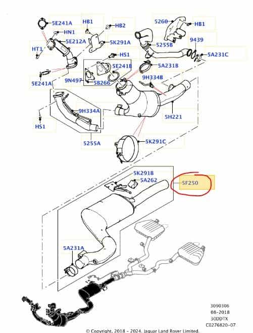 LR110261 DPF pro Land Rover Range Rover Velar