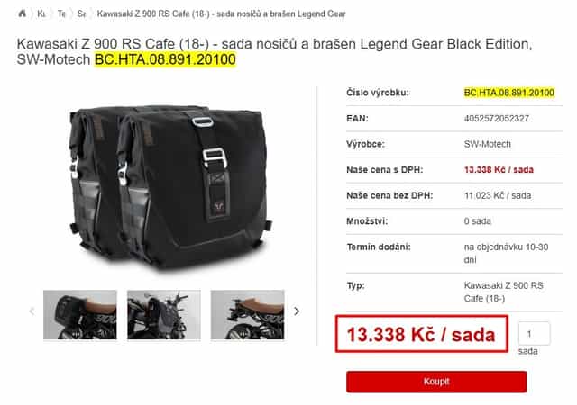 Kawasaki Z 900 RS Cafe (18-) - sada brašen Legend Gear