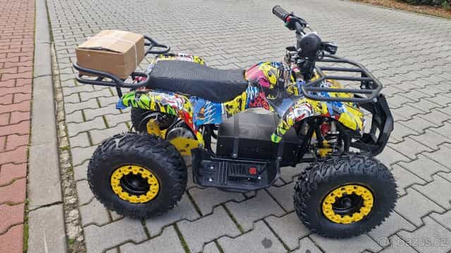 Dětská elektro čtyřkolka ATV Torino 1200W 48V graffiti žlutá