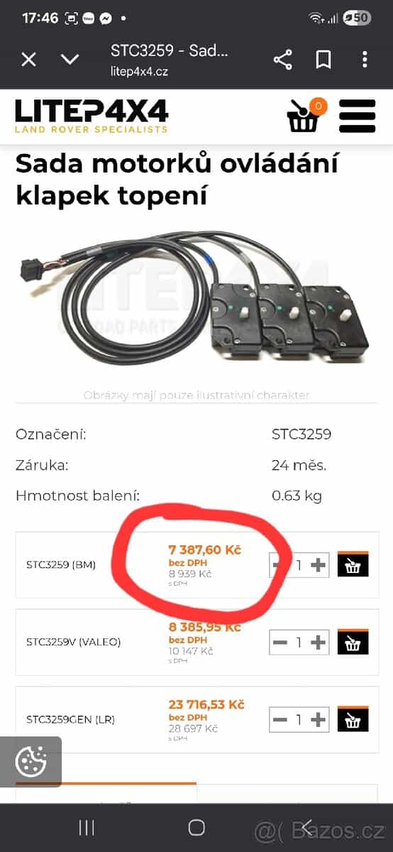 Range rover p38 moturky topení