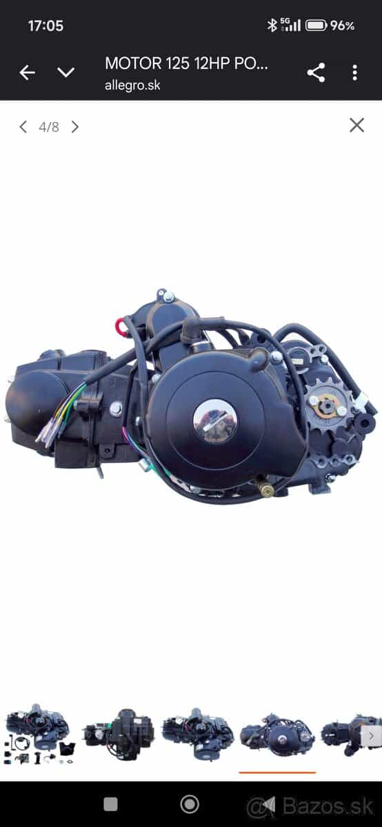 MOTOR 125 12KM POLOAUTOMAT ATV ŠTVORKOLKA 3+1 SPÄTNÝ Martine