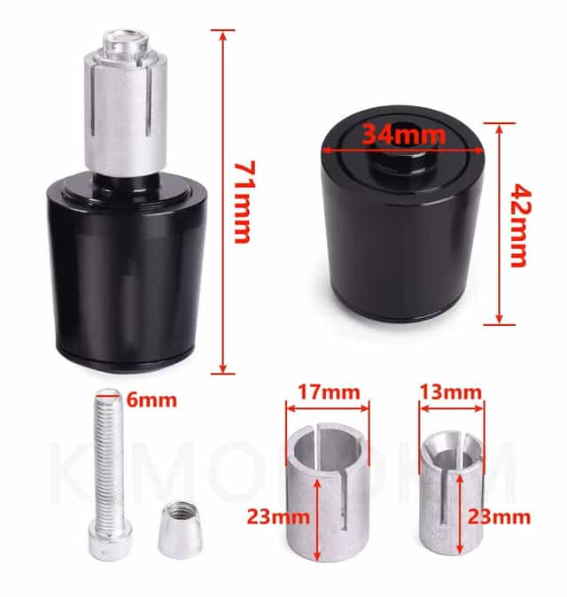 Koncovky řídítek BMW Crashe, černé s nápisem GS