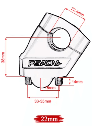 zvýšenie riadidiel 22 mm