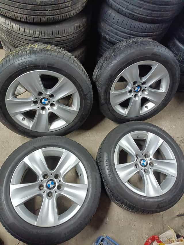 ❄️zimné 4ks alu disky orig. BMW 5x120 R17 pneu ❄️ 225/55 6mm
