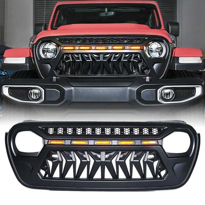 Grila fata centrala Jeep Wrangler JL 2018+ cu Lumini de zi LED