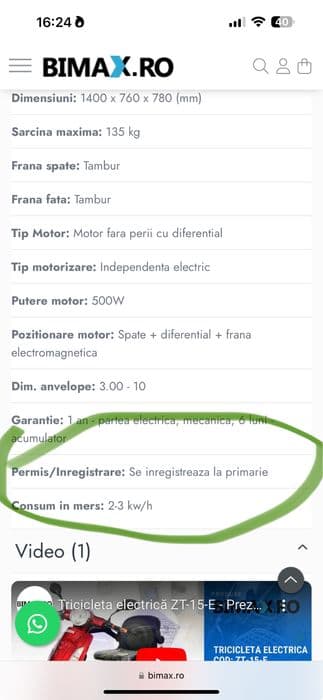 Tricicleta electrica ZT-15