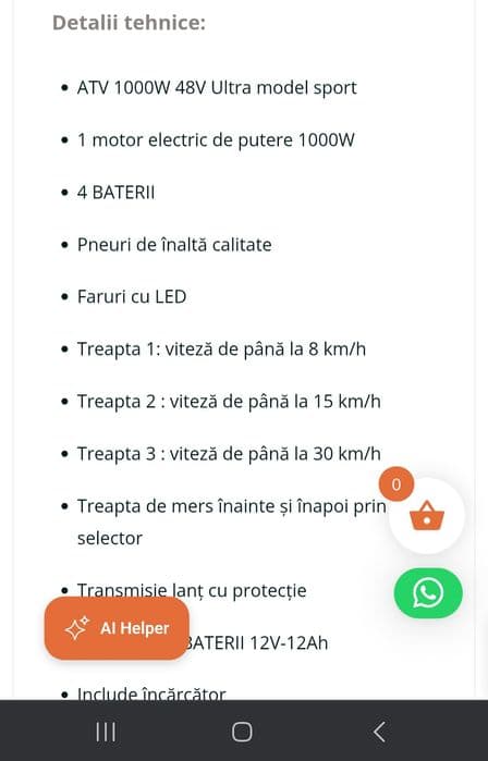Atv electric folosit ca nou