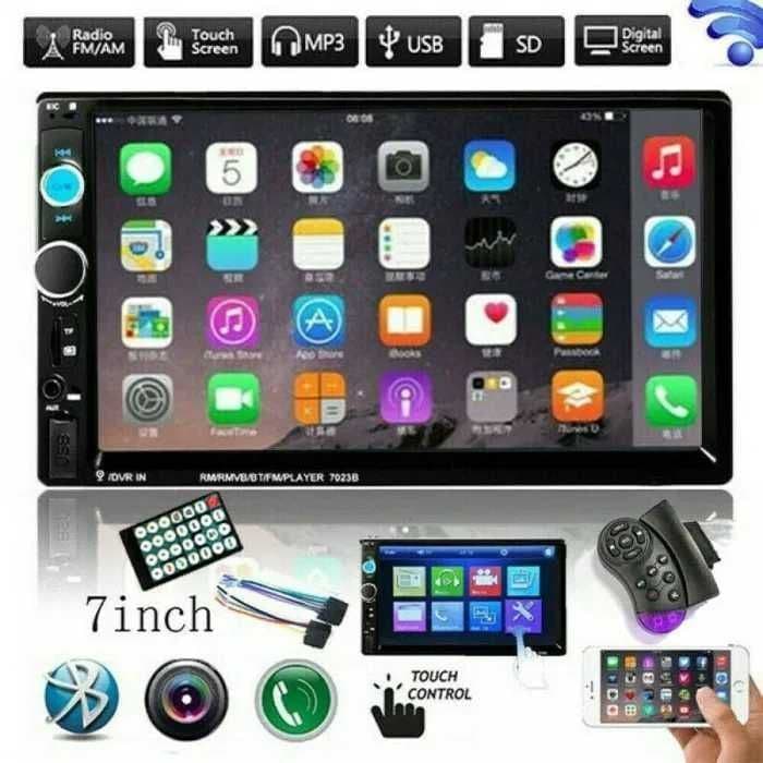 MP5 Video Player 2DIN - Bluetooth, USB, 7" HD Touchscreen