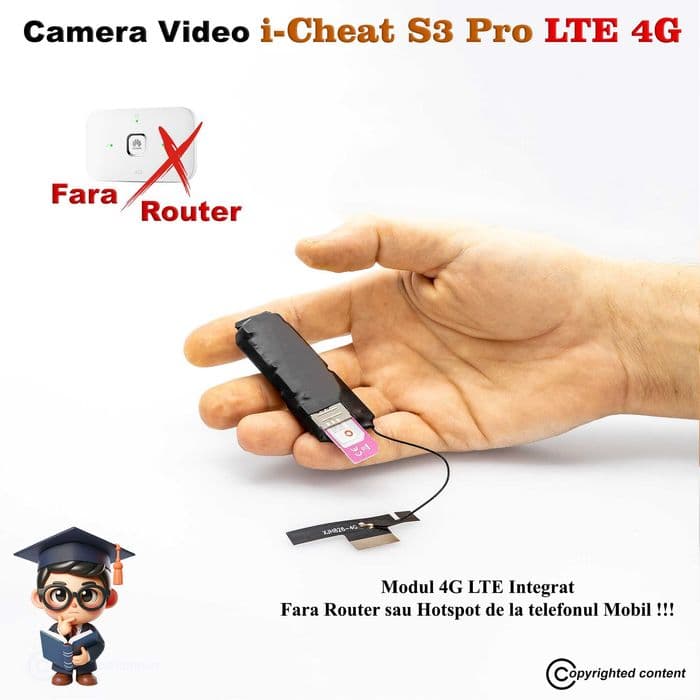Casca de copiat cu Camera Video FARA Telefon/Router Copiat la BAC 2024