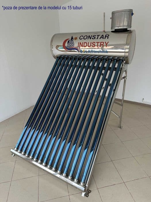 Panou solar nepresurizat inox, 115-336 litri, 10-30 tuburi, 2-6 pers