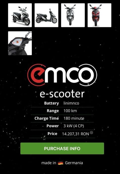 Scuter electric emco