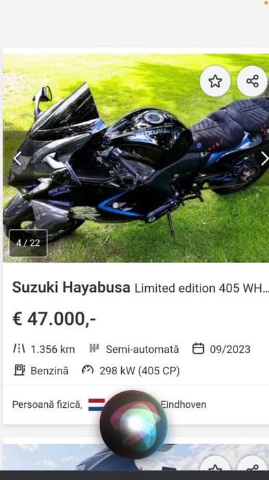 Hayabusa Gen 3 2022- TTS supercharger 400 HP/exclusivista -Rară
