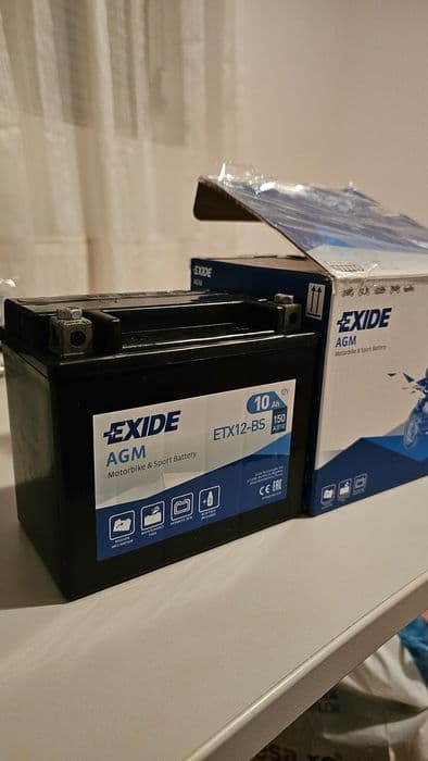 Baterie moto NOUĂ  EXIDE 10Ah YTX12-BS