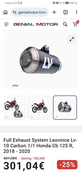 Toba Leo Vince pt Honda Cb125R 2018-2020