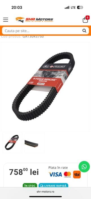 Curea redline can am renegade outlander impecabila 30R3750