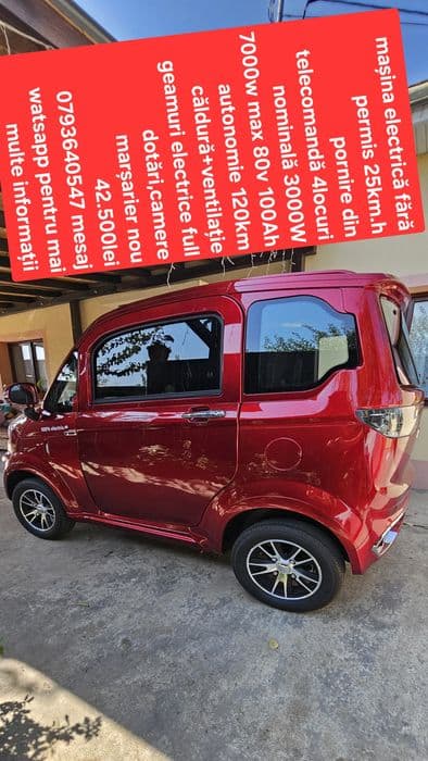 Mașina electrica fara permis 4locuri 25KM.H nou 2025