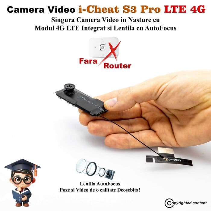 Casca de copiat cu Camera Video FARA Telefon/Router Copiat la BAC 2024