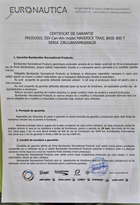 Can Am Maverick Trail Base 800 2022 773km / 65 ore