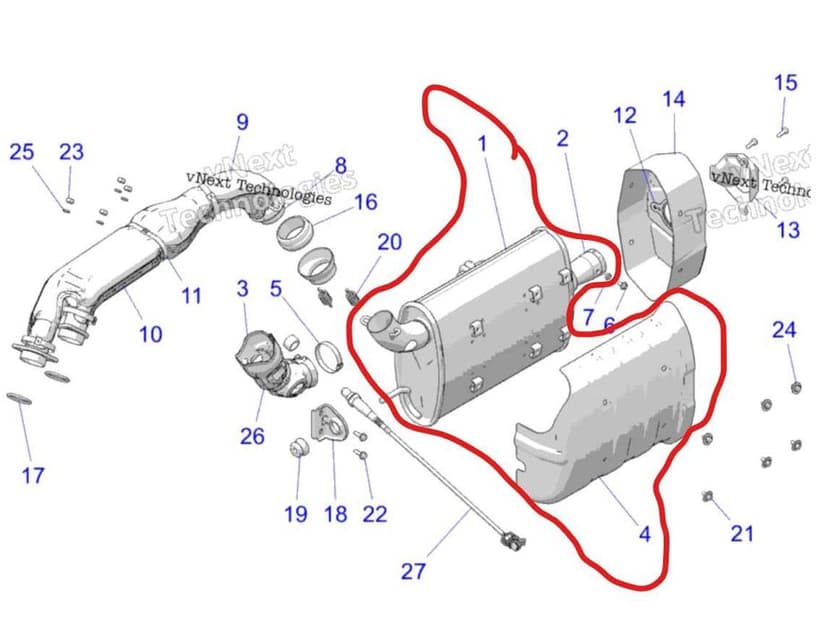 Polaris Scrambler Sportsman XP 1000 S tłumik końcowy nowy OEM oryginał