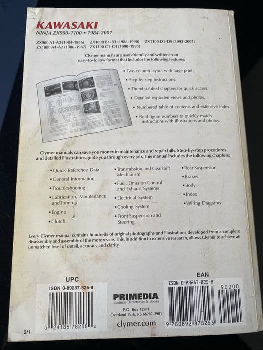 Serwisówka Clymer KAWASAKI Ninja ZX900 - ZX1100