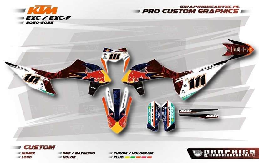 Profesjonalna Okleina PRO MX - KTM SX SXF EXC wszystkie roczniki