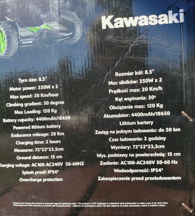 Deskorolka elektryczna Kawasaki KX-Cross 8.5 super stan zobacz!!!