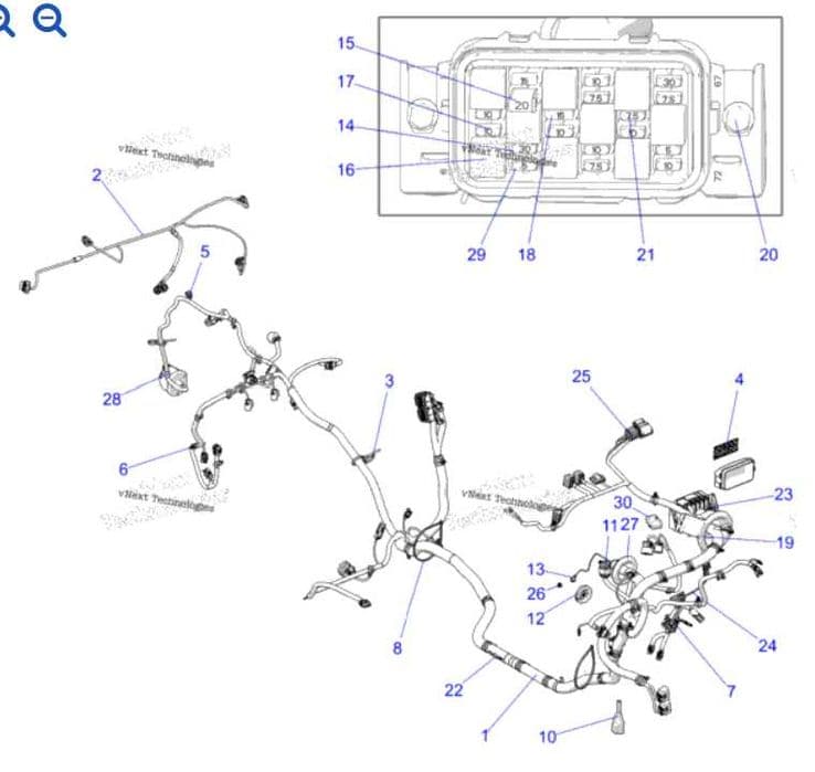 Polaris RZR TRAIL S 1000 EPS / TRACTOR - instalacja wiązka elektryczna